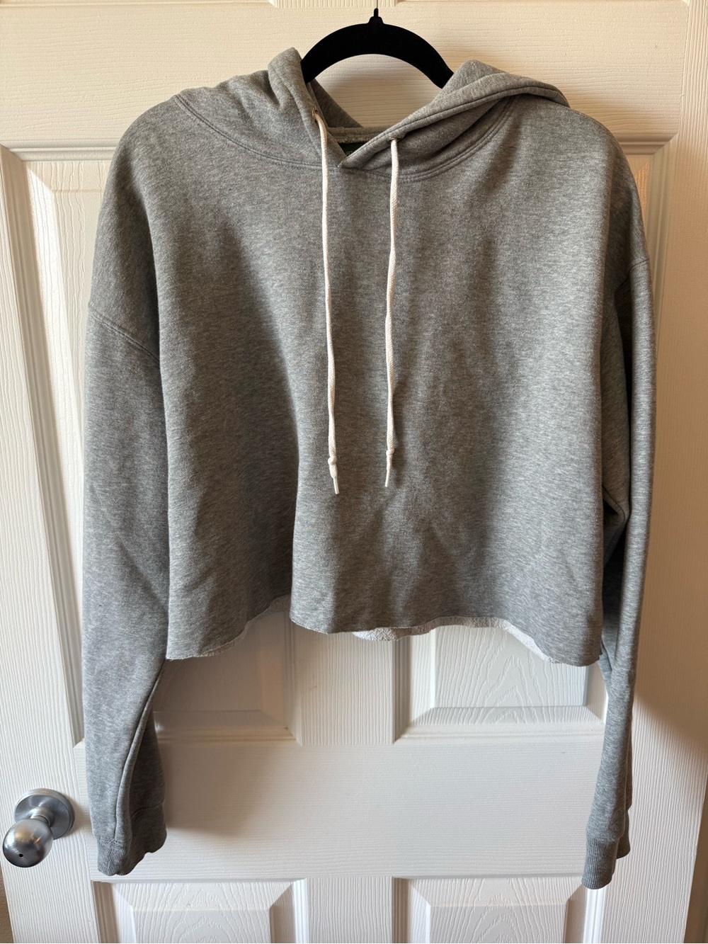 wild fable Cropped Gray Hoodie with Drawstring